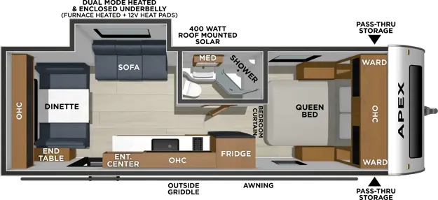 Plan de plancher Coachmen Apex Nano 213RDS 2027