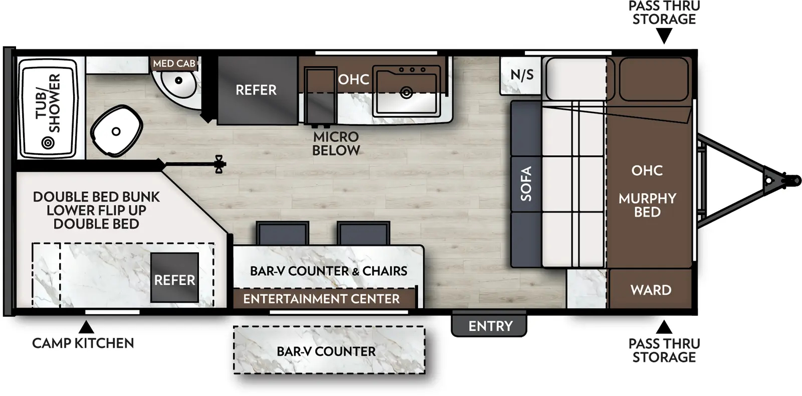 Plan de plancher Coachmen Apex Nano 183BH 2026