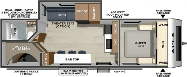 Plan de plancher Coachmen Apex Ultra-Lite 239BARV 2027