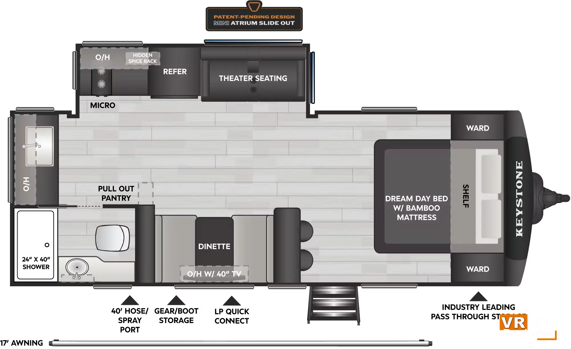 Plan de plancher Keystone Walkabout 22MAX 2026